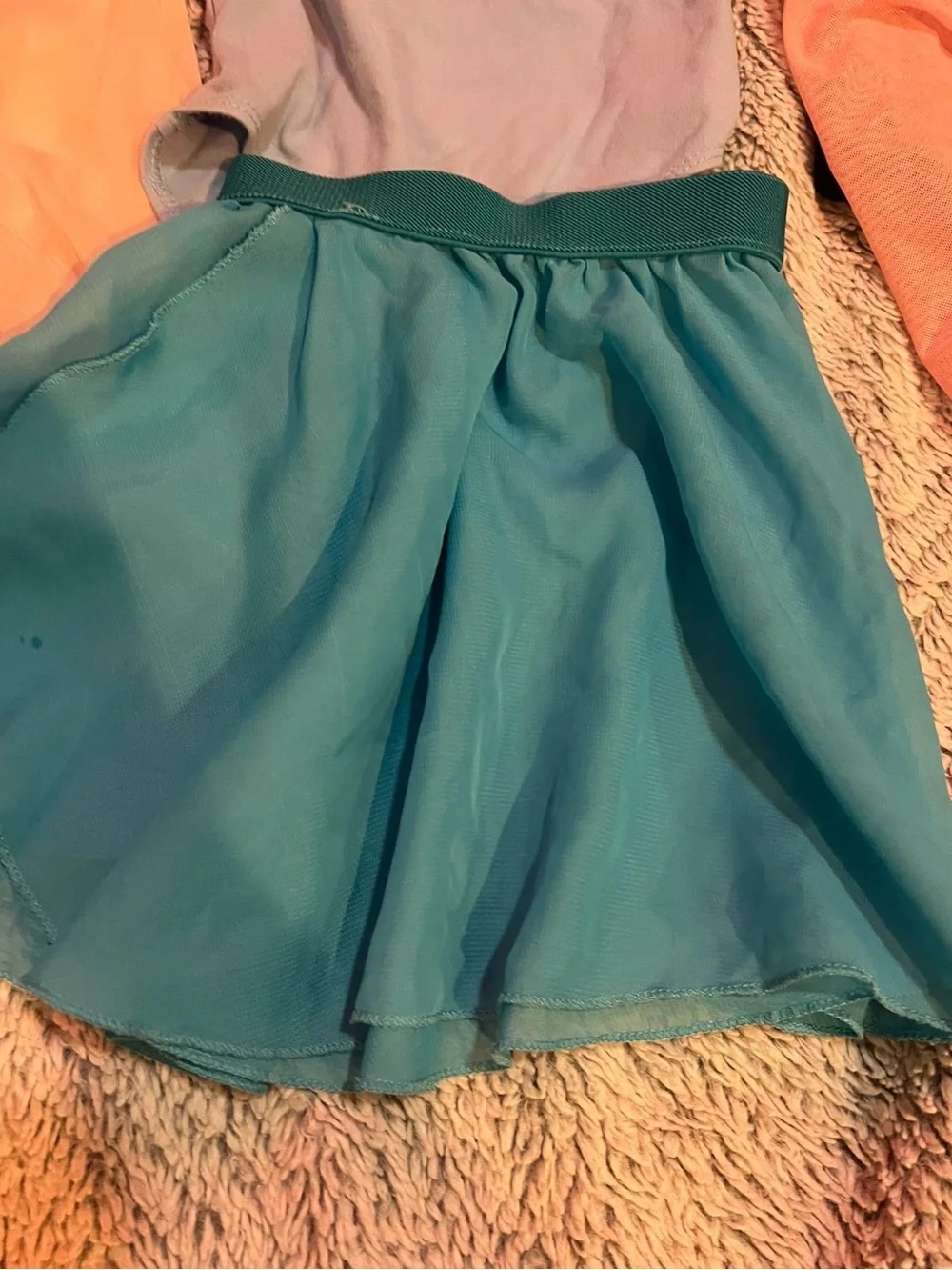 Girls' Light Blue Chiffon Skirted Dance Dress - Blue